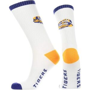LSU Tigers Baseball Socks Crew Purple Gold Size 10-13 Ribbed Top Polyester